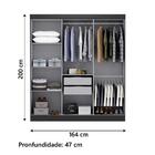 Guarda Roupas Casal 6 Portas 2 Gavetas Prime Preto Maxel