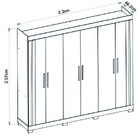 Guarda Roupas Casal 6 Portas 2 Gavetas Qatar Madeirado / Off