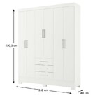 Guarda-roupas Casal 6 Portas 3 Gavetas Branco Maestro