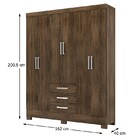 Guarda-roupas Casal 6 Portas 3 Gavetas Cacau Maestro