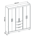 Guarda Roupas Casal 6 Portas 3 Gavetas Com Espelho Croácia Ma