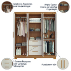 Guarda Roupas Casal 6 Portas 3 Gavetas Croácia Madeirado / Of