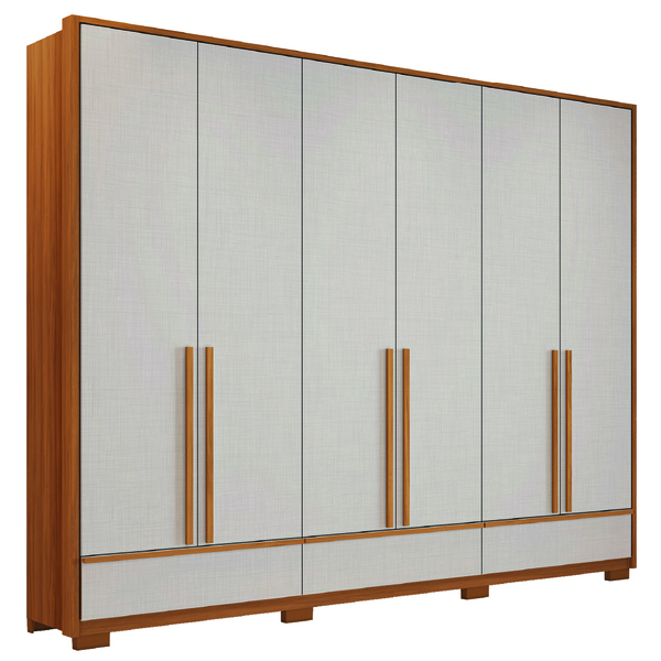 Guarda Roupas Casal 6 Portas 3 Gavetas Espanha Madeirado / Of