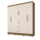 Guarda Roupas Casal 6 Portas 3 Gavetas Tokio Jequitibá / Off