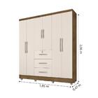 Guarda Roupas Casal 6 Portas 3 Gavetas Tokio Jequitibá / Off