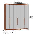 Guarda Roupas Casal 6 Portas 3 Gavetas Valença – Ipê/off Whit