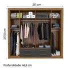 Guarda Roupas Casal 6 Portas 4 Gavetas Elegance Ypê / Grafite