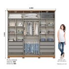 Guarda Roupas Casal 6 Portas 6 Gavetas Andréas Cinza/nature