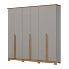 Guarda Roupas Casal 6 Portas 6 Gavetas Andréas Cinza/nature