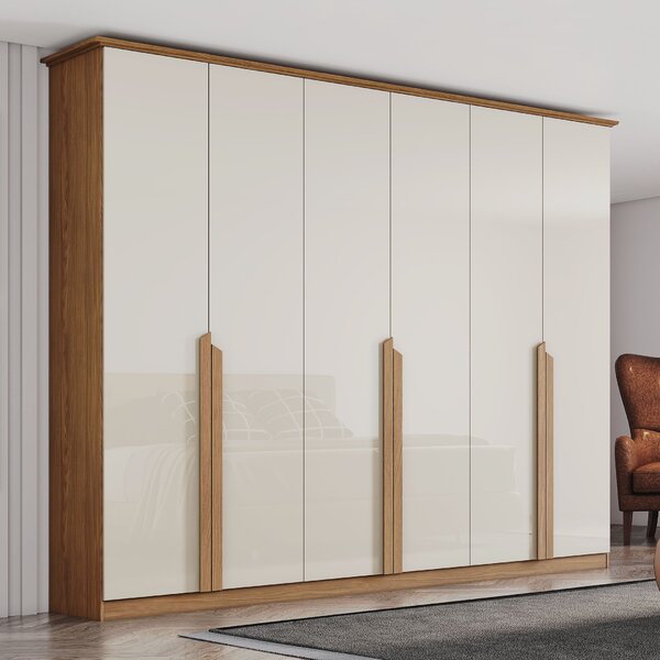 Guarda Roupas Casal 6 Portas 6 Gavetas Andréas Nature/off Whi