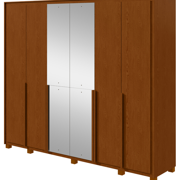 Guarda-roupas Casal 6 Portas 8 Gavetas Com Pés 100% Mdf Com 4