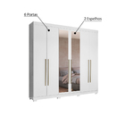 Guarda-roupas Casal 6 Portas Com Espelho - Branco