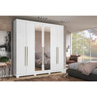 Guarda-roupas Casal 6 Portas Com Espelho - Branco
