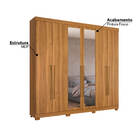 Guarda-roupas Casal 6 Portas Com Espelho - Carvalho Grife