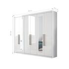 Guarda Roupas Casal 6 Portas Com Espelho Mari Branco