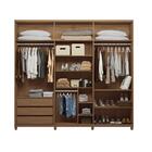 Guarda Roupas Casal 6 Portas Com Espelhos Kansas Jatobá Areia