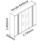 Guarda Roupas Casal 6 Portas Com Pés E Led Absolut New Reflec