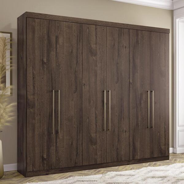 Guarda Roupas Casal 6 Portas Seattle Ébano