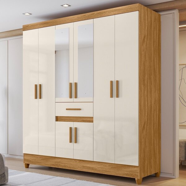 Guarda-roupas Casal 8 Portas 1 Gaveta Com Espelho Portugal Fr