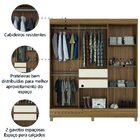 Guarda Roupas Casal 8 Portas 2 Gavetas Amêndoa/off White Muni