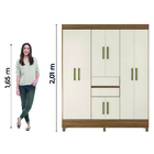 Guarda Roupas Casal 8 Portas 2 Gavetas Amêndoa/off White Muni