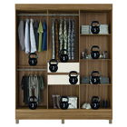 Guarda Roupas Casal 8 Portas 2 Gavetas Amêndoa/off White Muni