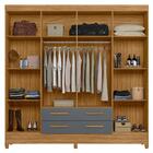 Guarda Roupas Casal 8 Portas 4 Gavetas Freijó/cinza Flórida M