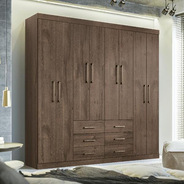 Guarda Roupas Casal 8 Portas Colorado Ébano