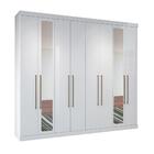 Guarda Roupas Casal 8 Portas Com Espelho Alan Branco