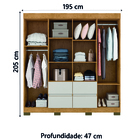 Guarda Roupas Casal 8 Portas Ripado Impressão 4 Gavetas Mayna