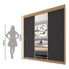 Guarda Roupas Casal Barcelona Com Espelho 3 Portas De Correr