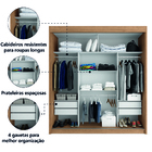 Guarda Roupas Casal Barcelona Com Espelho 3 Portas De Correr