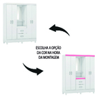 Guarda Roupas Casal Capela 4 Portas Com Espelho 2 Gavetas Bra