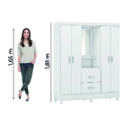 Guarda Roupas Casal Capela 4 Portas Com Espelho 2 Gavetas Bra