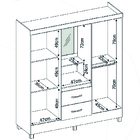 Guarda Roupas Casal Capela 4 Portas Com Espelho 2 Gavetas Bra