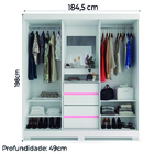 Guarda Roupas Casal Capela Com Espelho 2 Portas De Correr 4 G