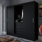 Guarda Roupas Casal Capela Com Espelho 2 Portas De Correr 4 G