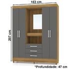 Guarda Roupas Casal Capelinha 03 Gavetas 10061 Nature Vlr