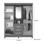 Guarda Roupas Casal Capelinha 4 Portas 3 Gavetas Capri Moval: