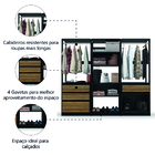 Guarda Roupas Casal Closet Aberto Modulado Com 3 Peças Verona