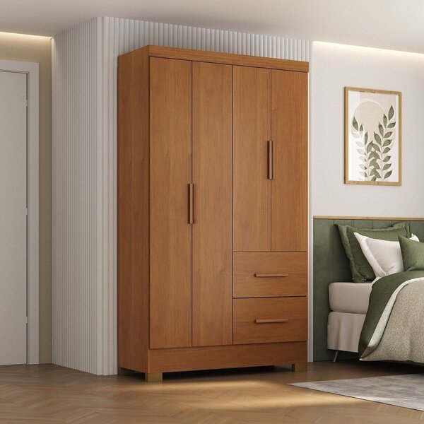 Guarda Roupas Casal Com 2 Gavetas E 4 Portas Primordial Max C