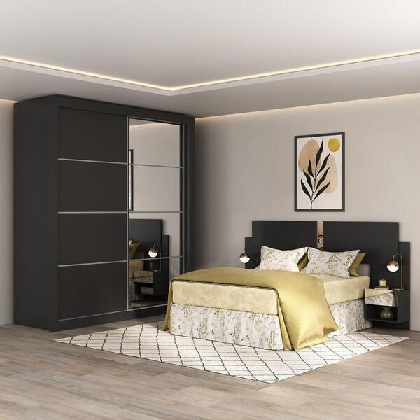 Guarda-roupas Casal Com Cabeceira/espelho Multimóveis Mp4328