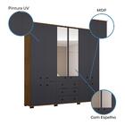 Guarda Roupas Casal Com Espelho 10 Portas 3 Gavetas Luna Arap