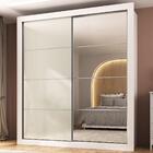 Guarda-roupas Casal Com Espelho 2 Portas De Correr 4 Gavetas