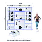 Guarda Roupas Casal Com Espelho 2 Portas De Correr 4 Gavetas