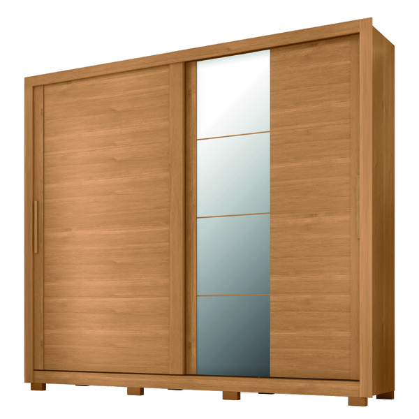 Guarda Roupas Casal Com Espelho 2 Portas De Correr 4 Gavetas