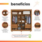 Guarda Roupas Casal Com Espelho 2 Portas De Correr 4 Gavetas