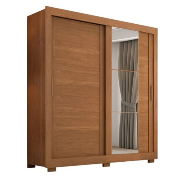 Guarda Roupas Casal Com Espelho 2 Portas De Correr 4 Gavetas