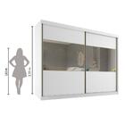 Guarda Roupas Casal Com Espelho 2 Portas De Correr 6 Gavetas