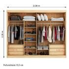 Guarda Roupas Casal Com Espelho 2 Portas De Correr 6 Gavetas